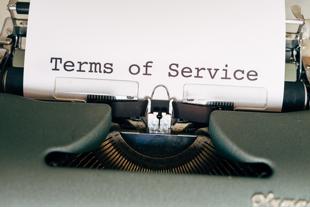 'Terms of Service' typed out on a typewriter.