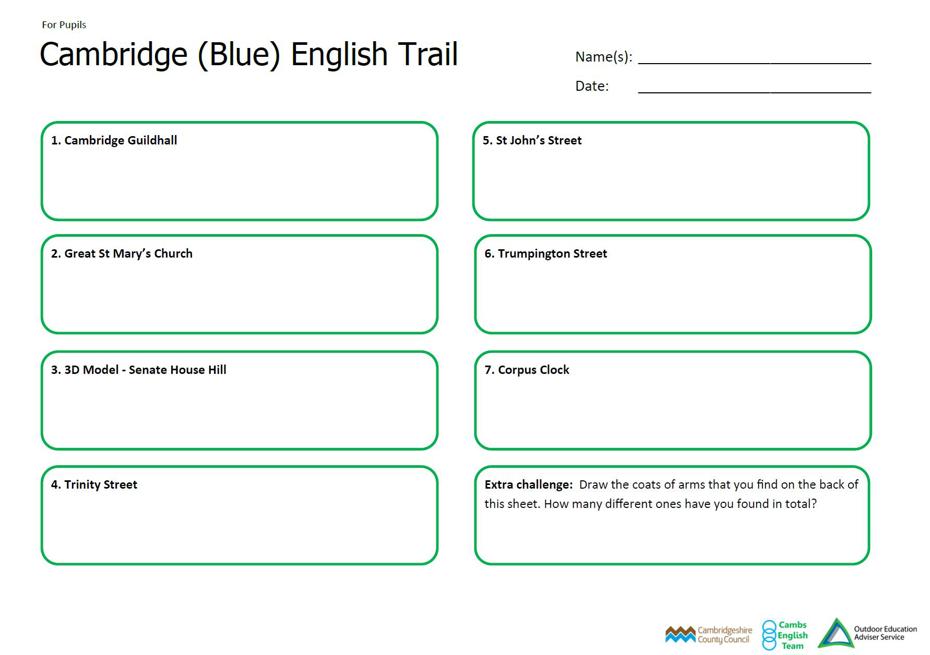 Image slider showing sample of Cambridge English Trail (Blue) - Answer sheet