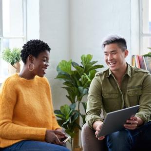 Friends using a digital tablet computer