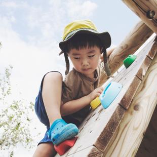Child playing on a platform