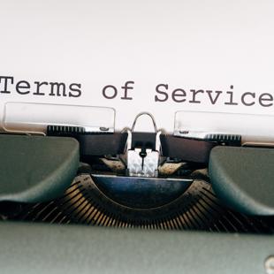 'Terms of Service' typed out on a typewriter.