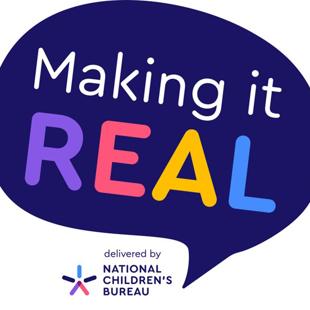 Making it REAL blue speech bubble logo