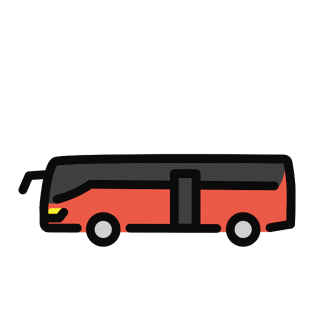 A long red bus
