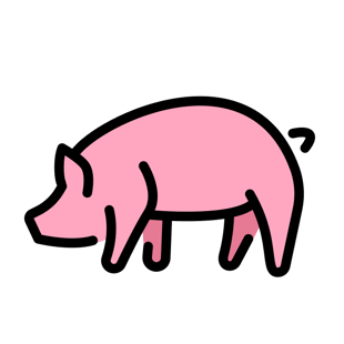 A pink pig