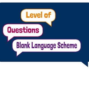 A blue rectangular speech bubble with text