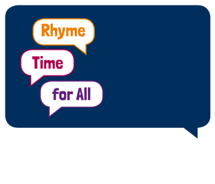 A blue rectangular speech bubble with text