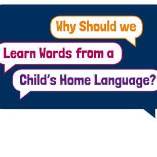 A blue rectangular speech bubble with text