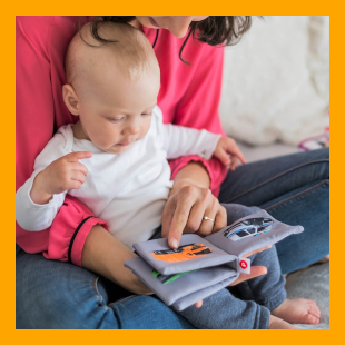 Orange Box with Baby