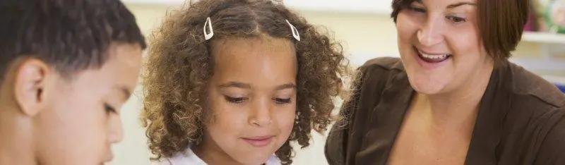 2 children teacher