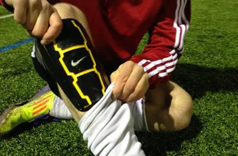 shin pad close up